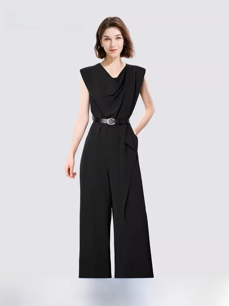 

MeetMetro Fashionable Women's One-Piece Suit High Waist Wide Leg Pants Commute Style Summer New Arrival Elegant Suit