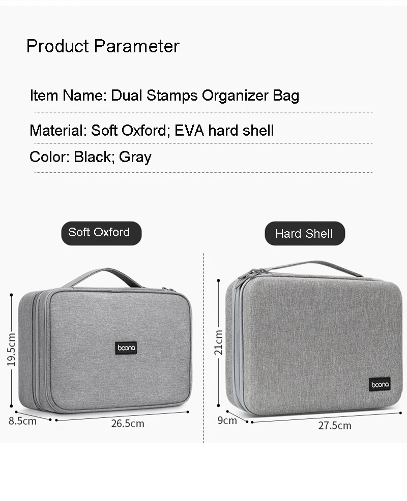 Double Layers Stamps Storage Bag Financial Office Document Organizer Cashier Accounting Bag Seals Box Portable Waterproof