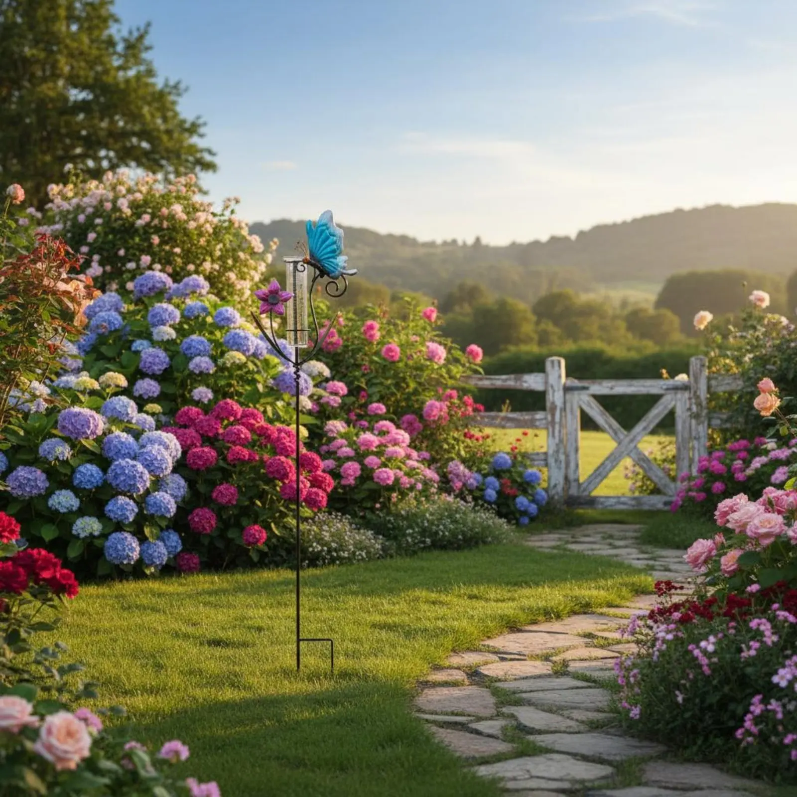 Decorative Garden Rain Gauge Easy to Read Scale Decorative Rain Gauge Outdoor Rainfall Measurement Tool Stable & Long-Lasting