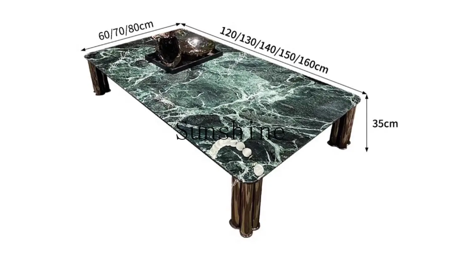 Design living room household simple modern Italian large flower green luxury stone large apartment natural coffee table  FT