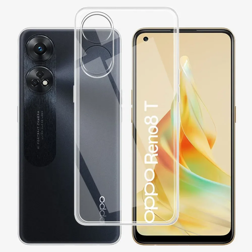 Funda de silicona transparente para OPPO Reno 8T 5G, carcasa de TPU suave para OPPO Reno 8T 4G, Funda transparente para OPPO Reno 8T 4G 5G