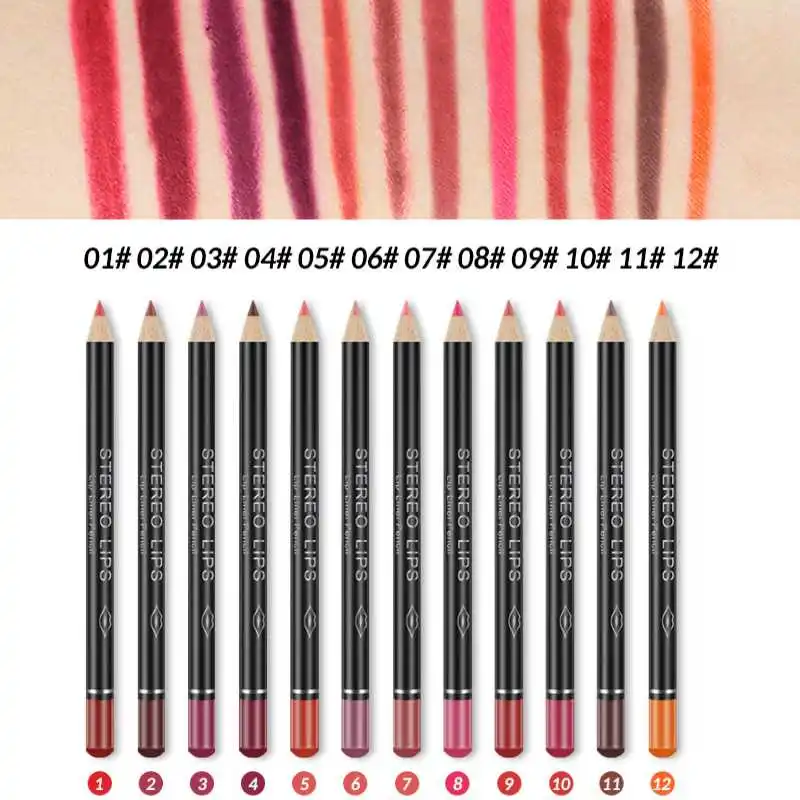 1PC Nude สีน้ําตาล Lip Liner ดินสอลิปสติก Matte Smooth กันน้ํา Long Lasting Non-stick Cup ลิปสติกปากกาความงามเครื่องสําอาง