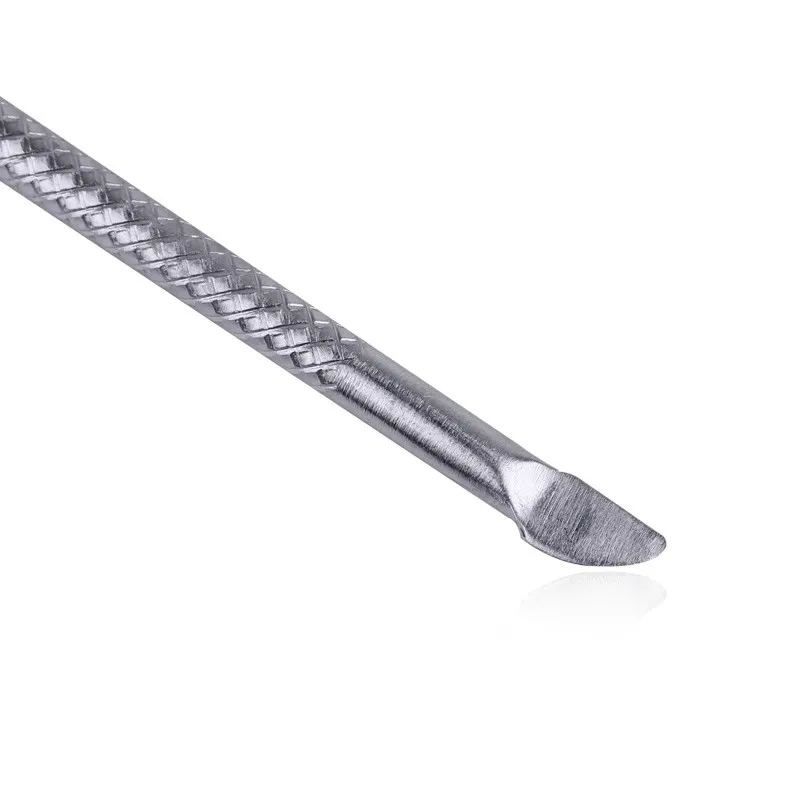 10 szt./partia Stal Nierdzewna Dwukierunkowa Pilnik do Skórek Łopatka do Skórek Usuwacz Manicure Pedicure