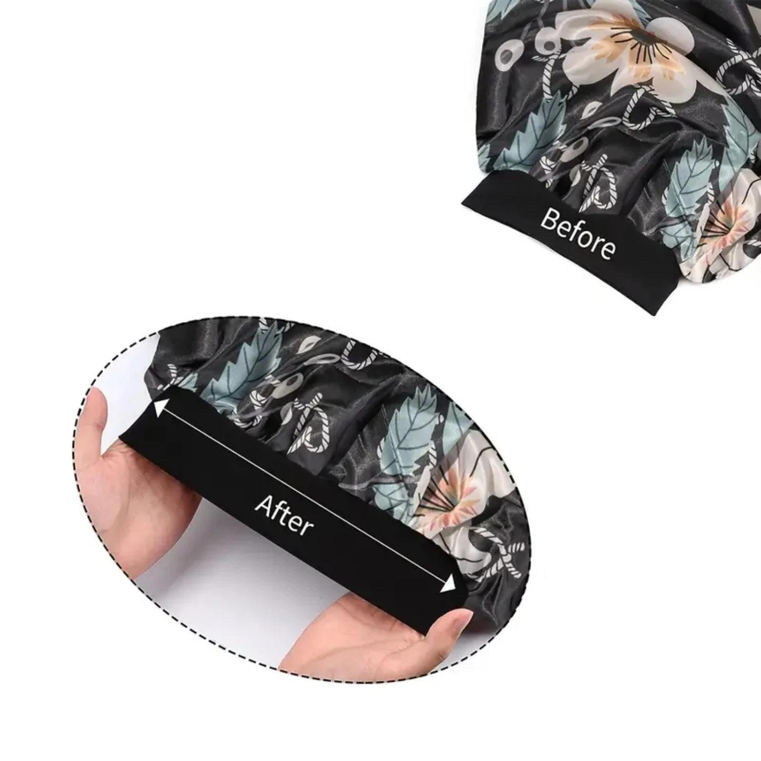 

Luxurious, Comfortable, Premium Black Satin Womens Hair Bonnets - Stylish, Silky Smooth Design for Ultimate Comfort - Set of 2