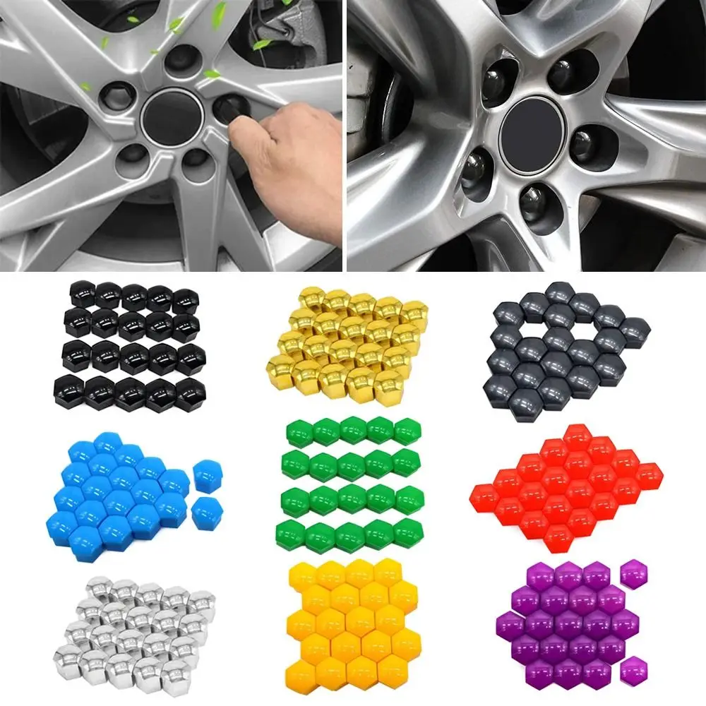 20Pcs Plastic Wheel Hub Bolts Cap Anti-Rust 17mm Car Wheel Nut Styling Protective Bolt Car Tire Screw Caps Auto Hub Caps