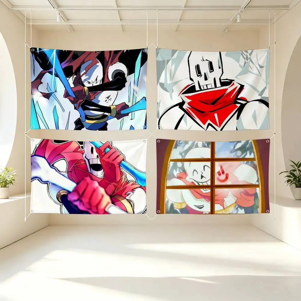 U-Undertale Papyrus Reflective  Flag Suitable For Party Club Outdoor Interior Wall Decoration Banner Fans Gift
