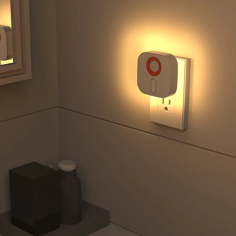 Motion Sensor Dimmable LED Night Light with EU Plug White and RGB 7 Colors Ambient Lamp Perfect for Bedroom Bedside