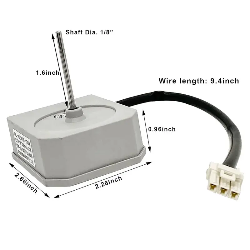 A89X DC12V Refrigerator Fan Motor -48ZWT05-1202A for , Fridge,, Refrigerator, 2W 2200R/Min CCW