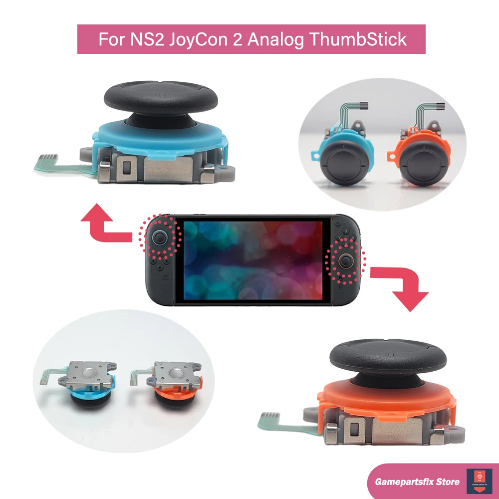 1/2pcs Blue Orange Thumbstick for Nintendo Switch 2 JoyCon 2 for NS2 Joy-Con 2 Replacement Left Right Button 3D Analog Joystick