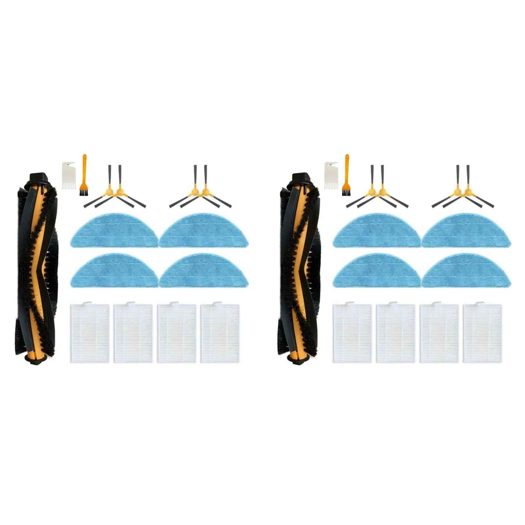 

2 комплекта запасных частей для робота-пылесоса Kabum Smart 700/500: основная и боковые щетки, HEPA-фильтр, тряпка для влажной уборки