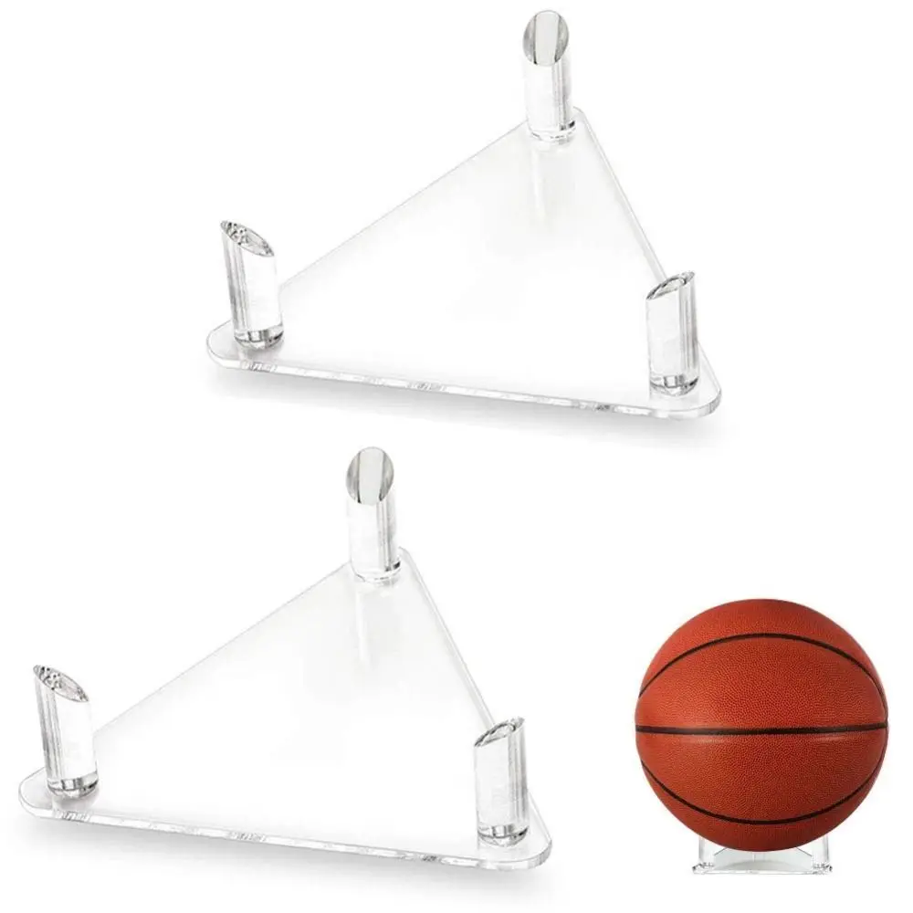 2Pcs/set Waterproof Acrylic Tripod Ball Holder Rust-proof Stable Volleyball Rack Base Exquisite Display Stands Living Room