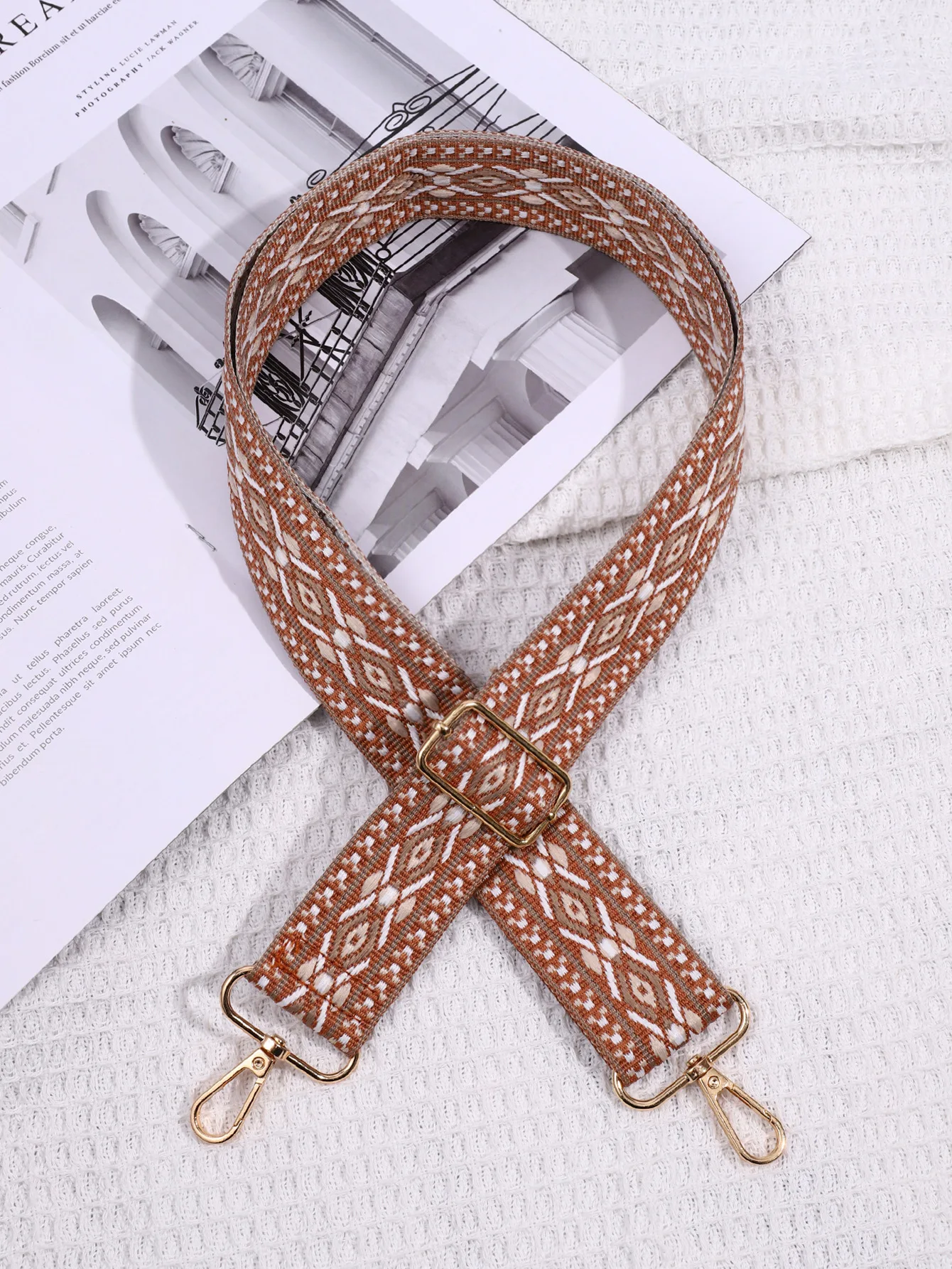 สไตล์ชาติพันธุ์สายคล้องกระเป๋า DIY กระเป๋าสตรีสายคล้องไหล่กว้างสายคล้องไหล่เดี่ยว Crossbody สายรัดกระเป๋าอุปกรณ์เสริม