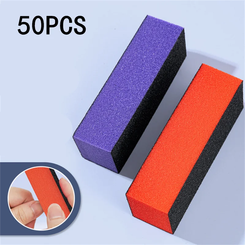 10/20/50 قطعة 3 الجانب الإسفنج مبرد أظافر الرملي كتلة الملمع التلميع ملف 100/180 حصى مسمار FilesNail الفن باديكير مانيكير أداة