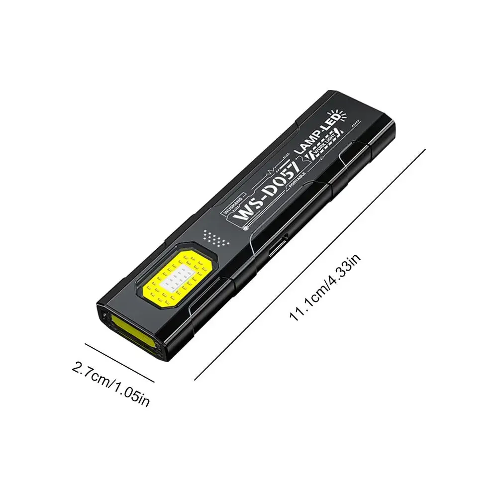 Portable EDC COB LED Flashlight with Magnetic Rechargeable Work Light with Hat Clip for Outdoor Camping Hiking Repair Vehicles