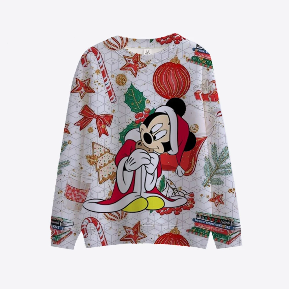 Disney Cartoon Mickey Mouse Mickey Mouse Couple Christmas Hoodies Women's/Men's Thin Autumn Sweater Women's 90s Clothing