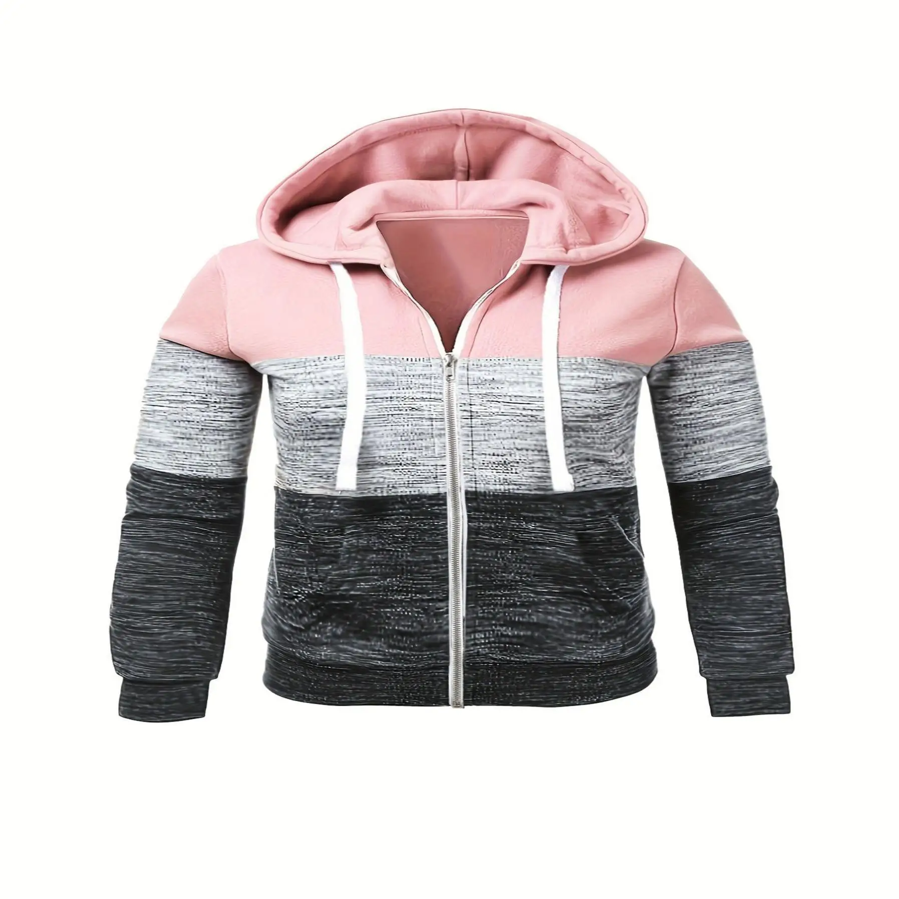 ピュアカラーパネルフーディスウェットシャツ-春2026-トヴァールブランド-ファッションカジュアルウェア-3点セット（帽子、スカーフ付き）