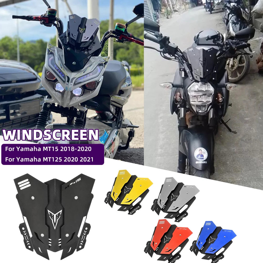 

For YAMAHA MT125 MT-125 MT15 2020 Motorcycle Accessories MT 15 125 Aluminum Alloy Screen Sports WindScreen Windshield Deflector