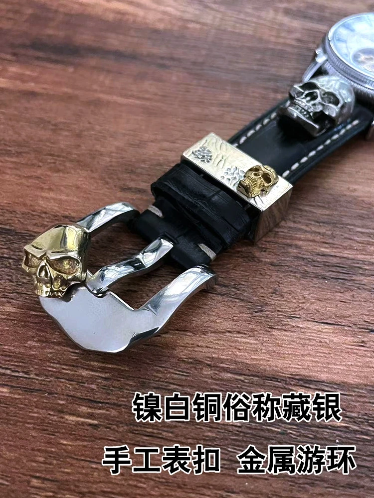 Handmade Punk Handmade Watch-Buttom 18 20 22 24 26mm Watch Band Leather Watch Strap Pin Watch