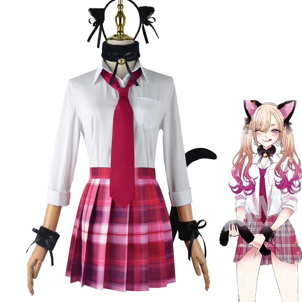 

Anime My Dress Up Darling Cosplay Costume Kitagawa Marin Cat JK School Uniform My Dress Up Darling Full Set