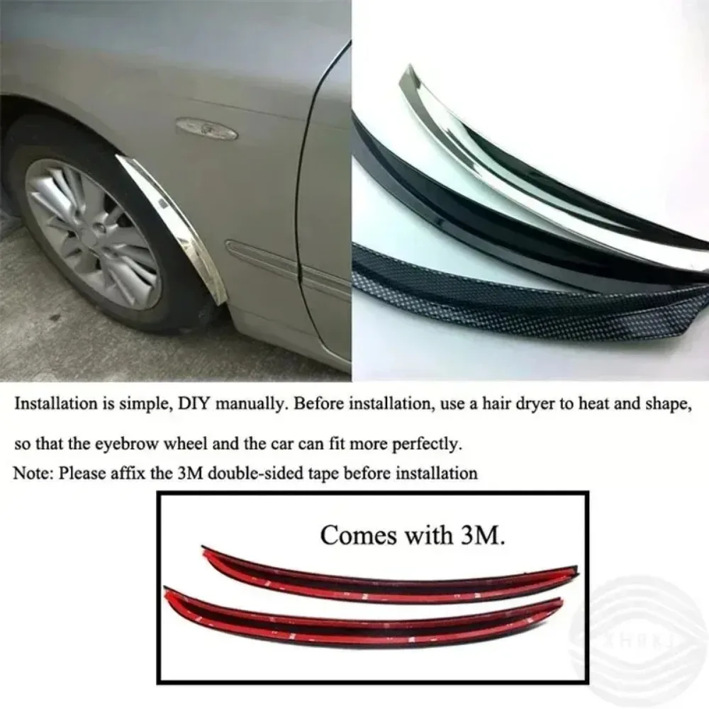 1 Pair for Car Wheel Eyebrow Bumper Anti-collision Strip Fender Arch Decoration with Decoration Sticker Protection Sticke view 5