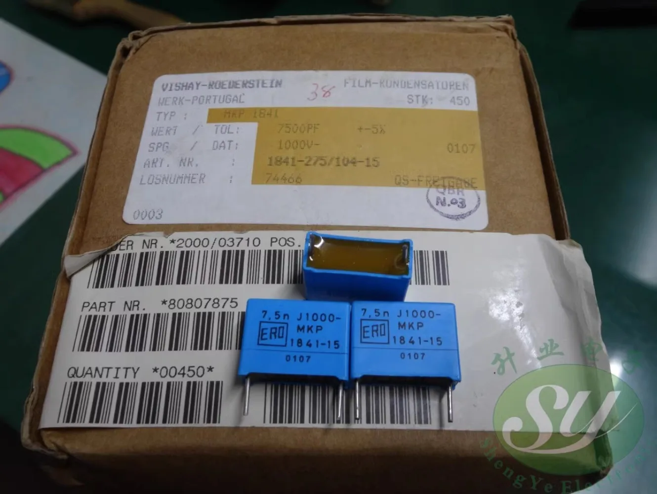 10PCS ERO MKP1841 0.0075uf/1000v 7.5nf 7500pf 7n5 752 New film capacitor