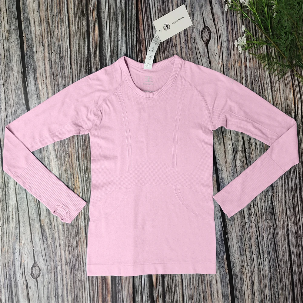 11 لون ركوب الخيل طبقة قاعدة تي شيرت المرأة طويلة الأكمام الفروسية بلايز تنفس ركوب القمصان ملابس الفروسية #4