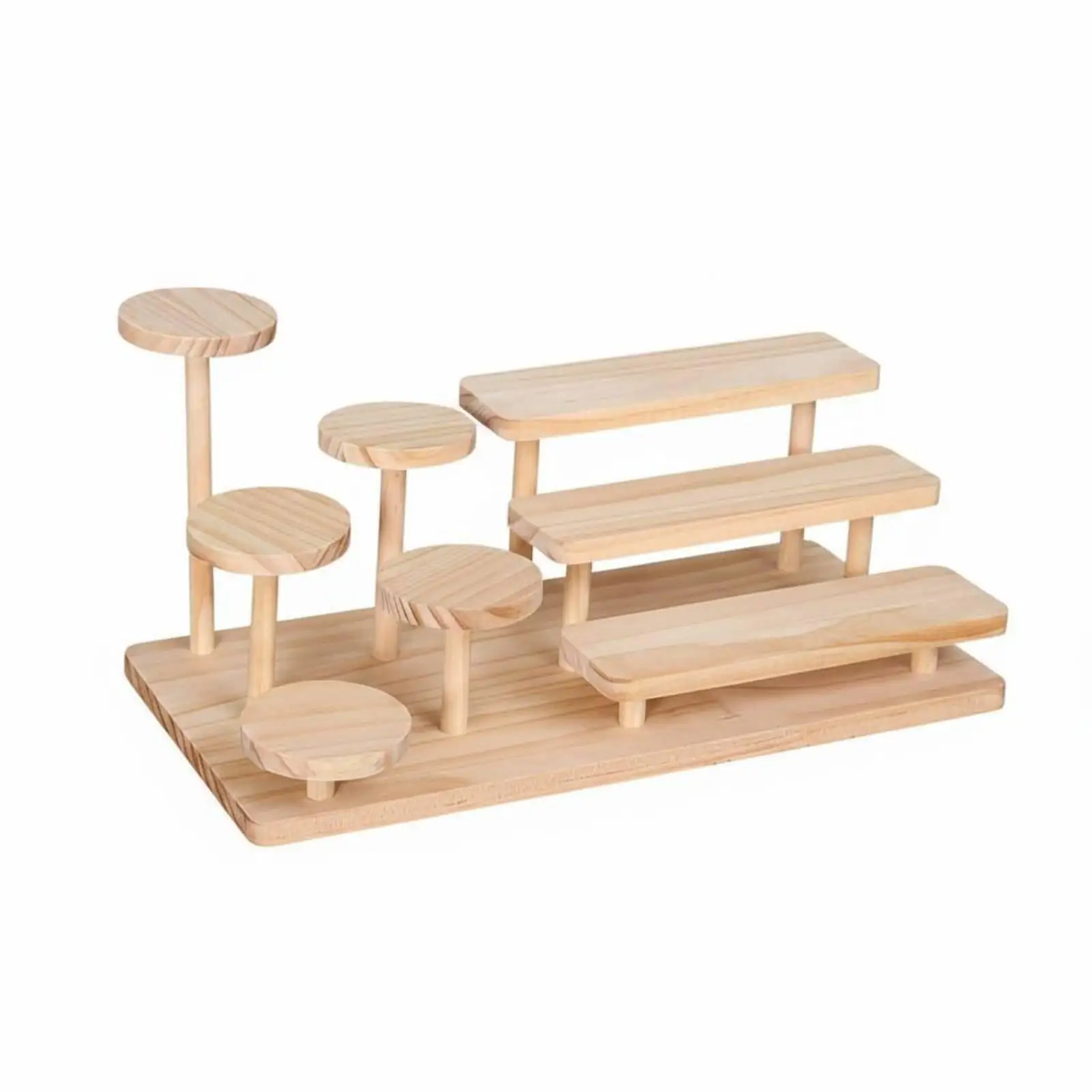 Wooden Display Rack Tiered Shelf Display Stand Organizer Shelf for Vanity Desk Decor and Storage
