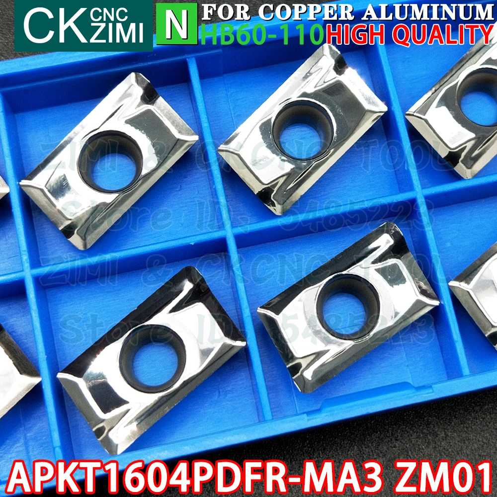 APKT1604PDFR-MA3 ZM01 APKT 1604 PDFR إدراجات كربيد أدوات إدراج طحن الألومنيوم مخرطة معدنية باستخدام الحاسب الآلي أدوات قطع الطحن القابلة للفهرسة إدراجات طحن الوجه APKT1604 APKT 1604PDFR
