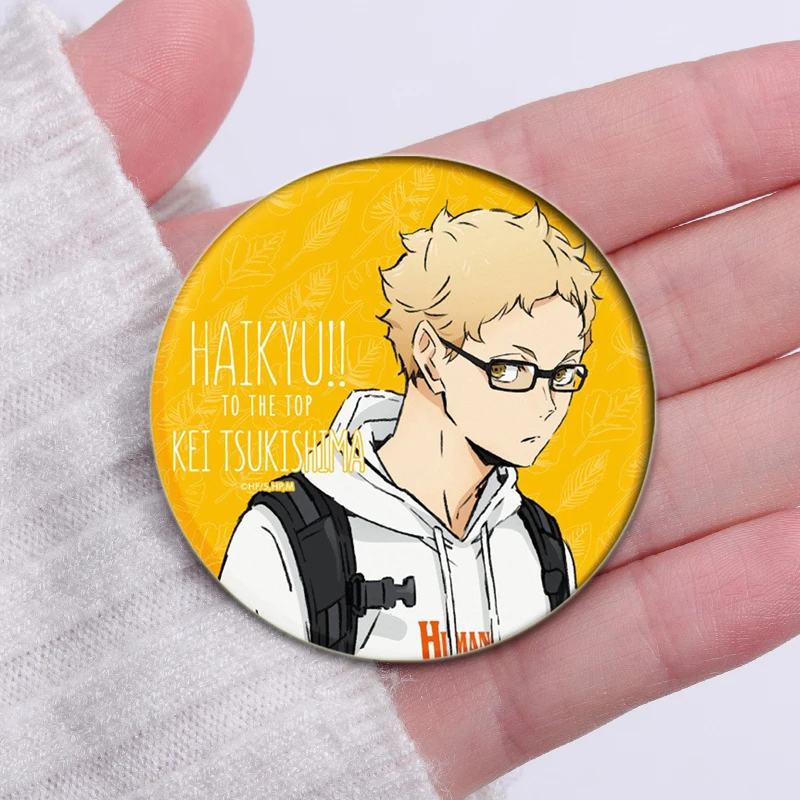 Anime Haikyuu!! Badge Manga Figures Icons Pin Round Soft Button Backpack Clothes Decoration Brooches for Bag DIY Jewelry Gifts