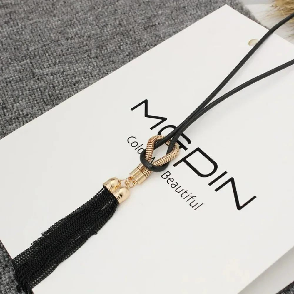 2023 New Arrival Female Pendant Necklace Tassel Long Winter Sweater Chain Necklace for Women Fashion Jewelry Gifts A0035