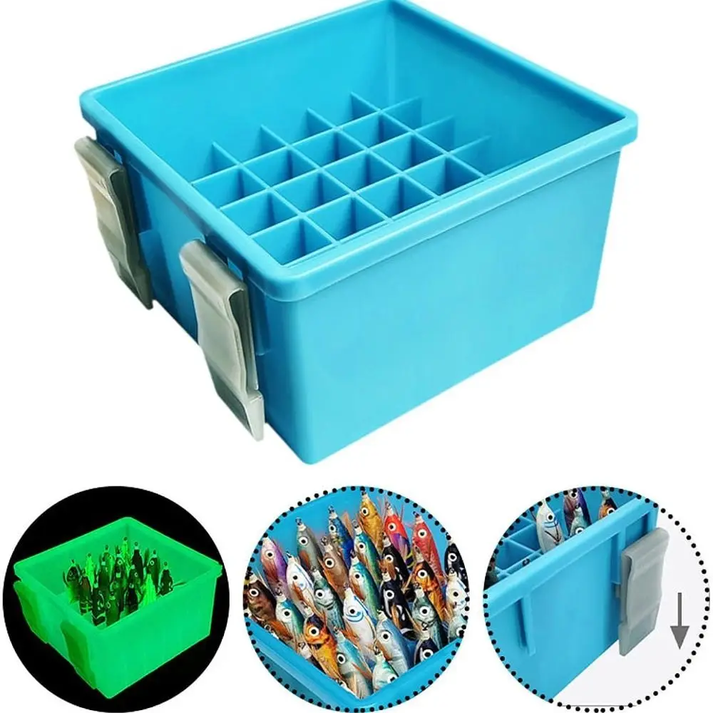 

Светящийся чехол для рыболовных снастей, водонепроницаемый, 36 сеток, коробки для хранения рыбалки, эффективный дренажный контейнер для приманки для кальмара, рыболовные снасти