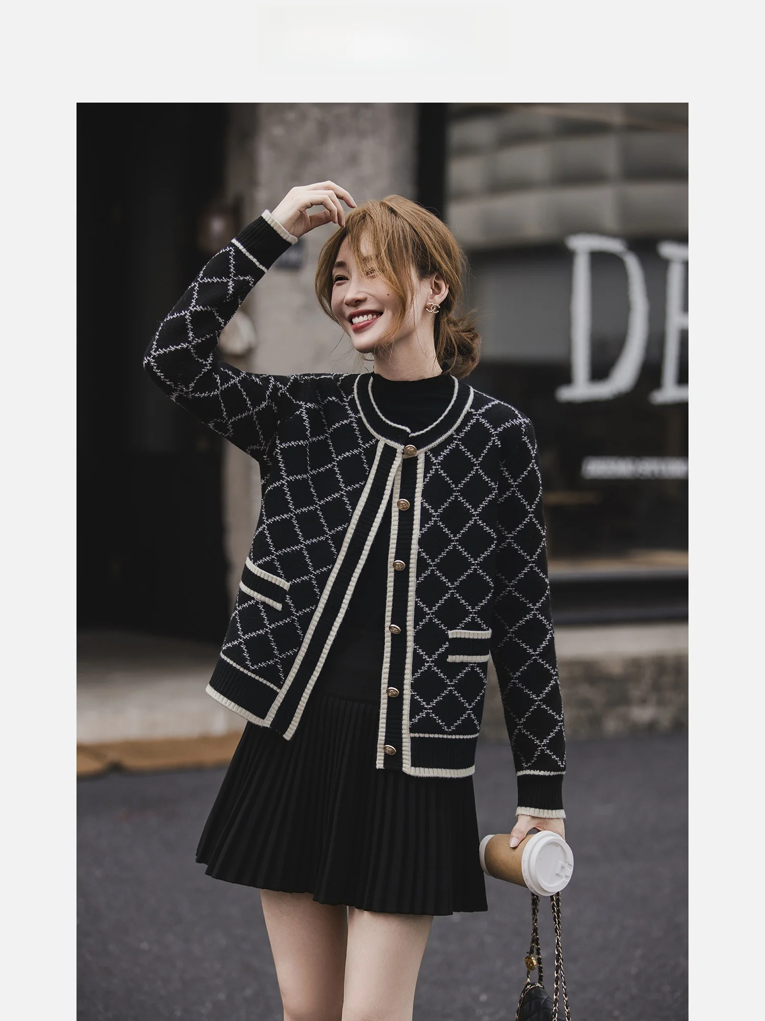 

Xiaoguli Women's Knitted Cardigan Autumn New Sle Color Blo Floral Pattern Ele Top Quali Polyester Nylon Fiber