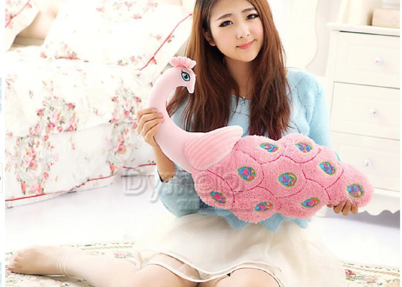 

new creative plush peacock toy lovely beautiful peacock pillow pink doll gift about 60cm