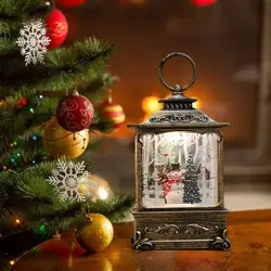 Christmas Snowglobes Lights Swirling LED Snow Globe Christmas Light Up Snow Globe Lantern For Christmas Festival Decoration Gift