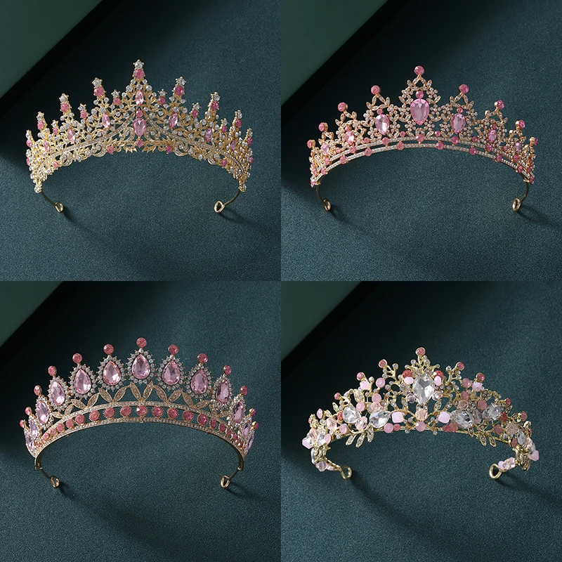 Itacazzo bridal headwear crown, classic pink - ColourTiras suitable for women's weddings and birthday parties