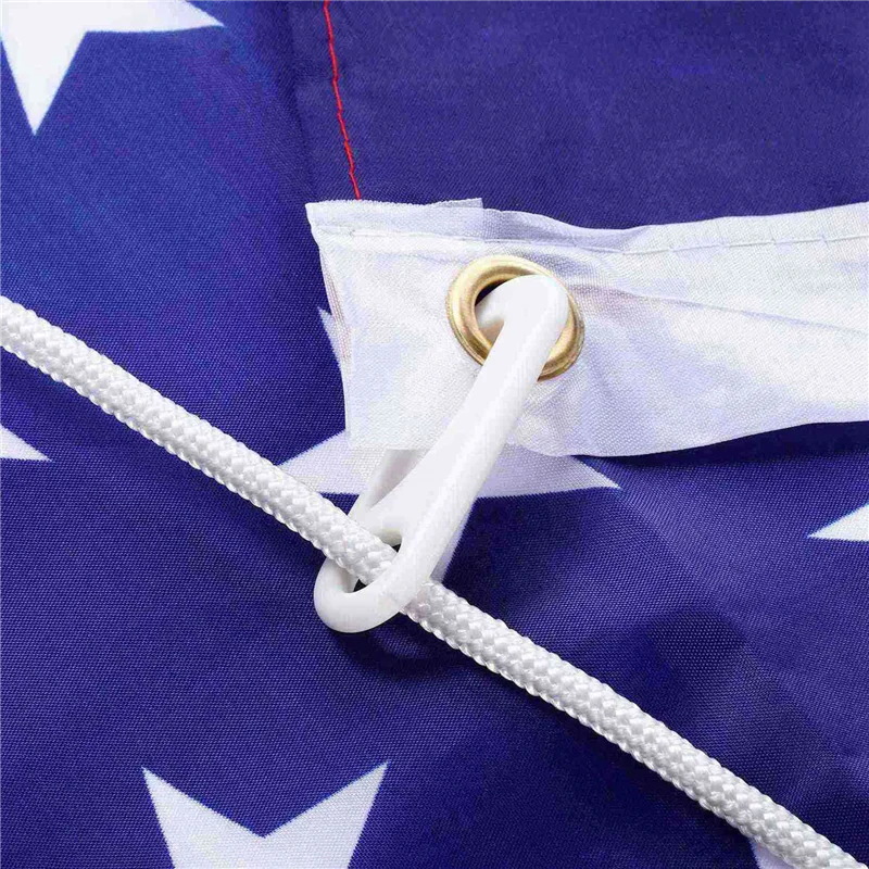 A77I 50 قدم × 1/4 بوصة سارية علم حبل هاليارد مع 12 قطعة مقاطع خطاف عمود العلم ، ملحقات سارية العلم الخارجية متوافقة