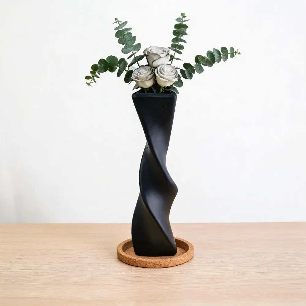 New Modern Style Nordic Flower Vases Plastic Flower Arranging Twisted Flower Bottle Minimalist-Style Decorative Vase Office