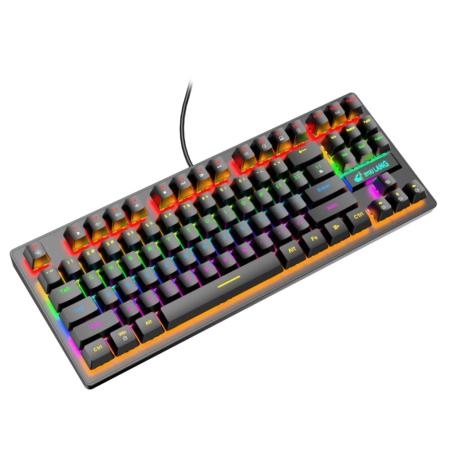 Free Wolf K2 Punk Mechanical Keyboard 87 Keys Gaming Competitive Office Laptop Gaming Keyboard