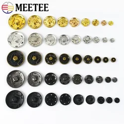Meetee 100sets 8-30mm Metal Snap Button Brass Press Stud Fastener Sewing Buttons DIY Jacket Garment Scrapbook Accessory C7-2