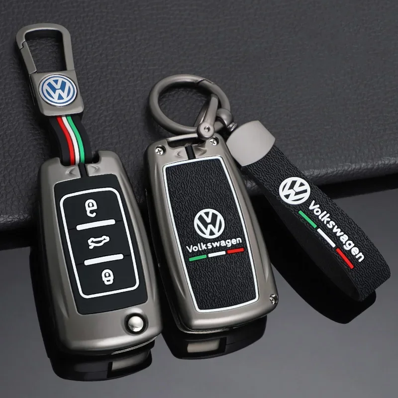 Zinc Alloy Silica gel Car Key Case Cover For Volkswagen VW Polo Golf Passat Tiguan Beetle Caddy T5 Up Eos Keychain Accessories