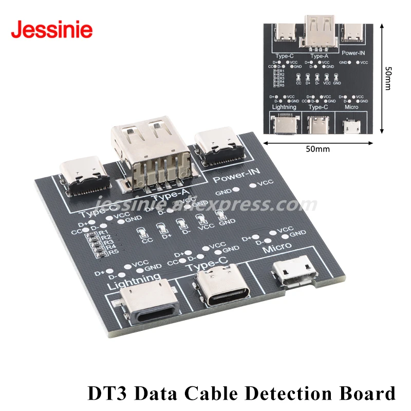 2pcs/1pc DT3 USB Data Cable Detection Board Cable Tester for Android Type-C Short Circuit On-off Switching Test Board Tool