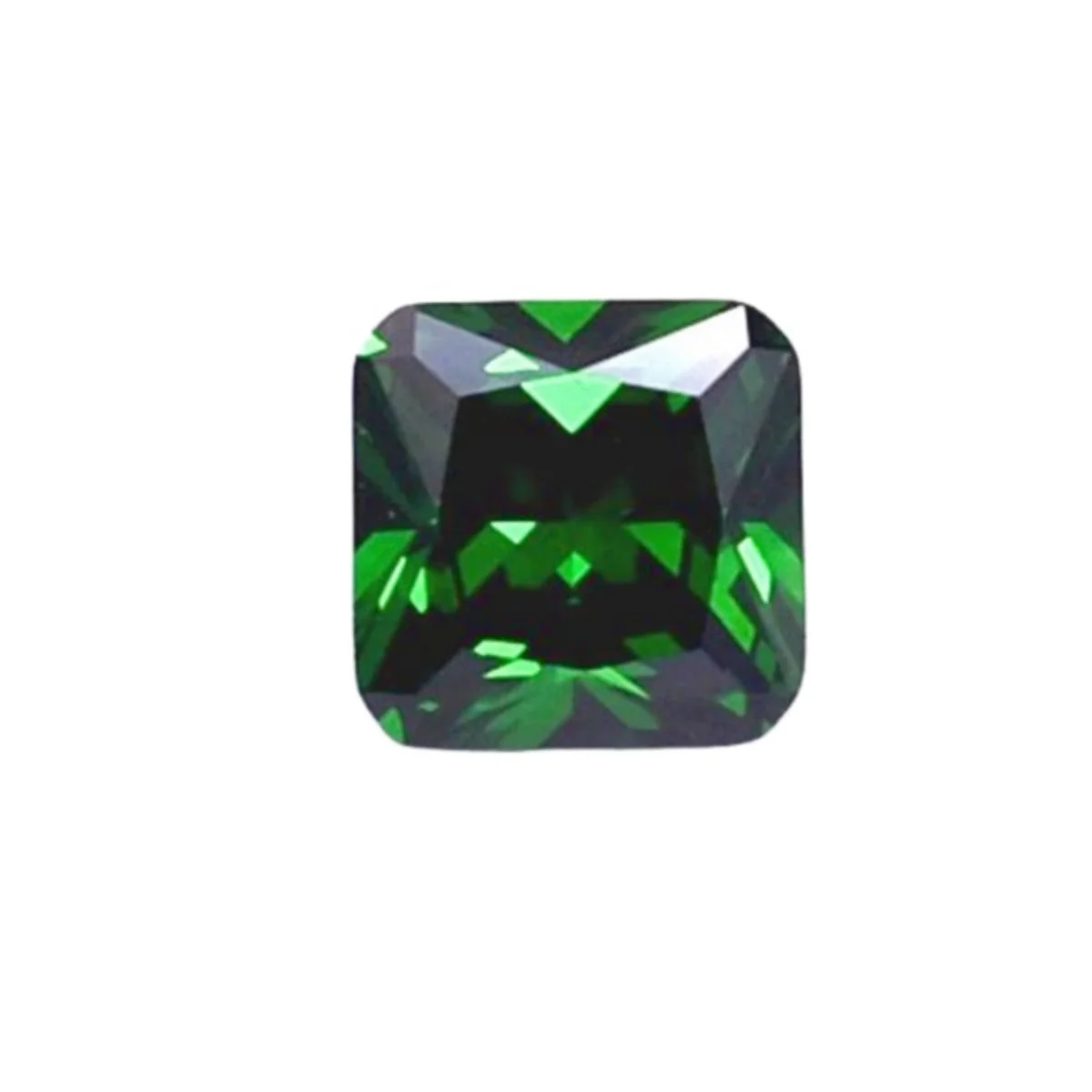 Square Shape Radiant Cut Faceted Medium Green Emerald Multiple Sizes to Choose