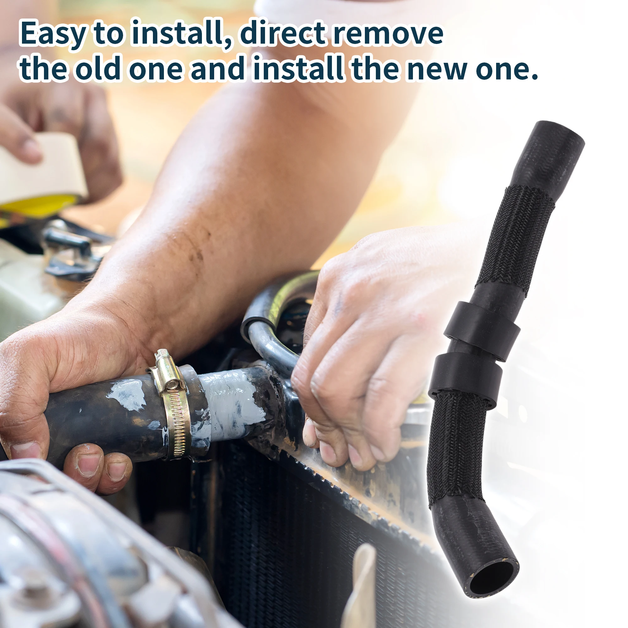 UXCELL ラジエーターホース ヒーターホース No.LR008202 ランドローバー用 レンジローバースポーツ 2010 ラバー冷却液パイプ ブラック 1個