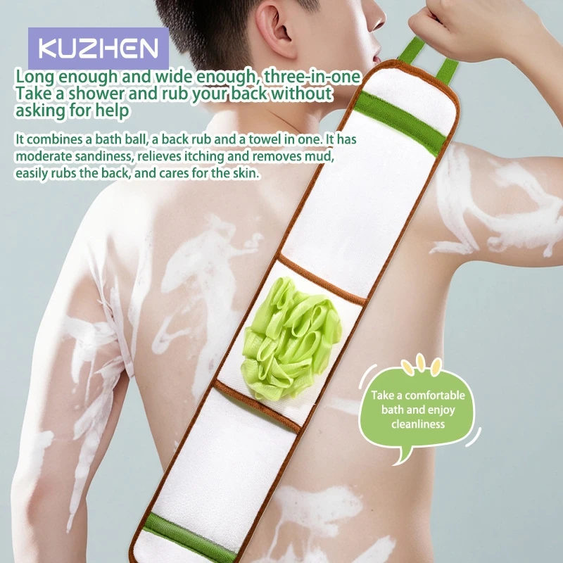 

Three-In-One Bath Towel Long Strip Back Towel Wash Woman Coarse Sand Mud Back Bath Towel Bath Towel Back Strip