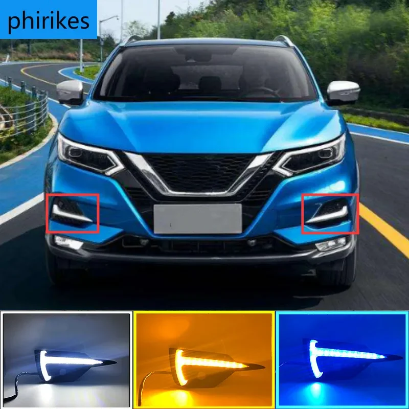 

1Set For Nissan Qashqai 2019 2020 Dynamic Turn Yellow Signal DRL Fog Lamp Car LED Daytime Running Light