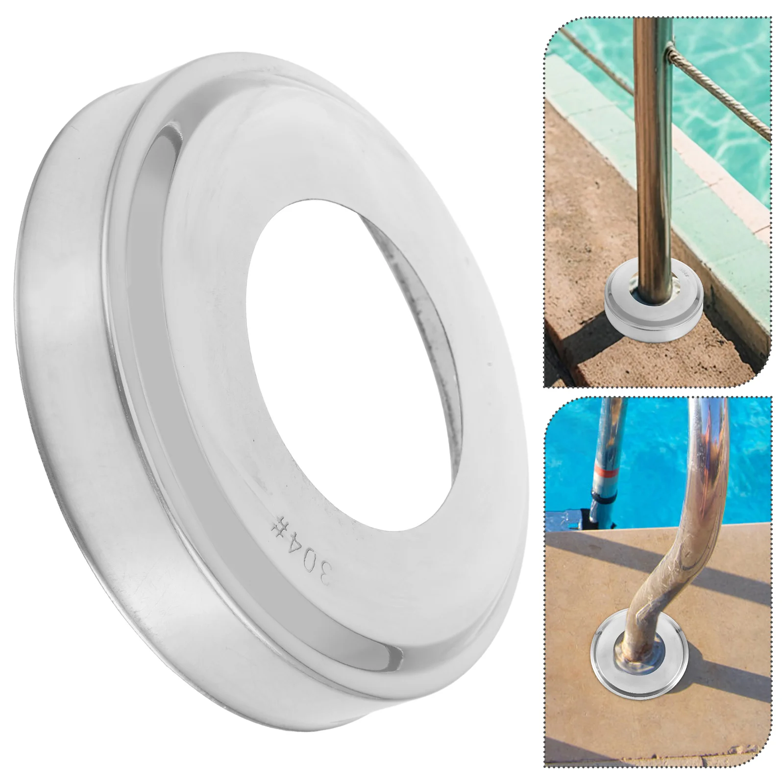 

2 Pcs Handrail Decorative Cover Ladders Caps Pool Inground Accessories Stainless Steel for above Covers