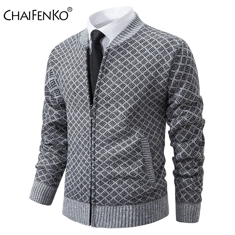 

New Casual Thickening Men Coats Autumn Winter Fashion Slim Solid Cardigan Sweater Outdoors V Neck Versatile Knitted Tops Men