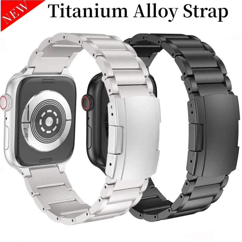 Titanium Strap For Apple watch Ultra 49mm 45mm 44mm 42mm 40mm 41mm 46mm Stainless Steel Bracelet iwatch 10 9 8 7 6 5 4 SE Belt