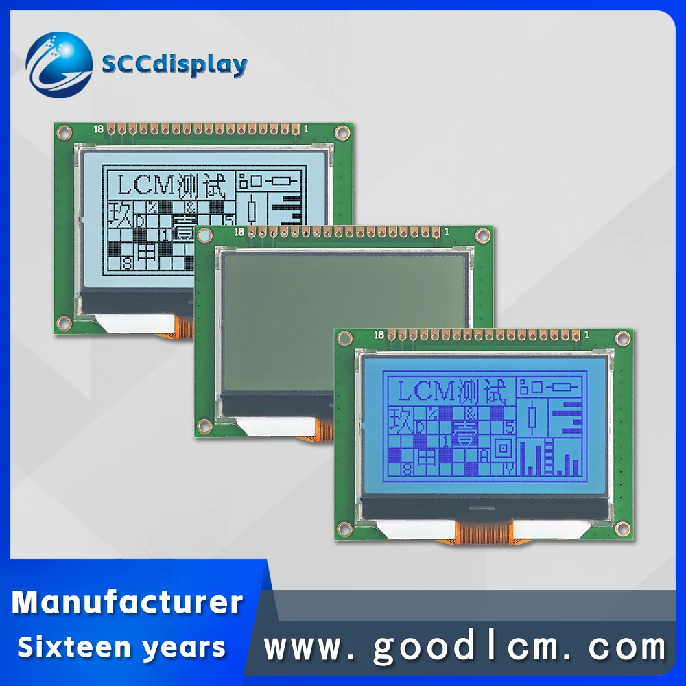 Tela COG de Alto Padrão 12864 SJXD12864-09, Display LCD Industrial de Matriz de Pontos 128*64, Módulo de Display LCM com Retroiluminação 3.3V