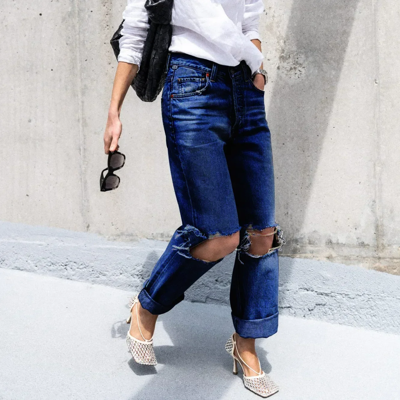 Frauen Jeans Denim Hosen Loch Gerade Hosen Lange Hose Casual Regelmäßige Einfache Taschen Elegante Splice Hohe Taille Herbst